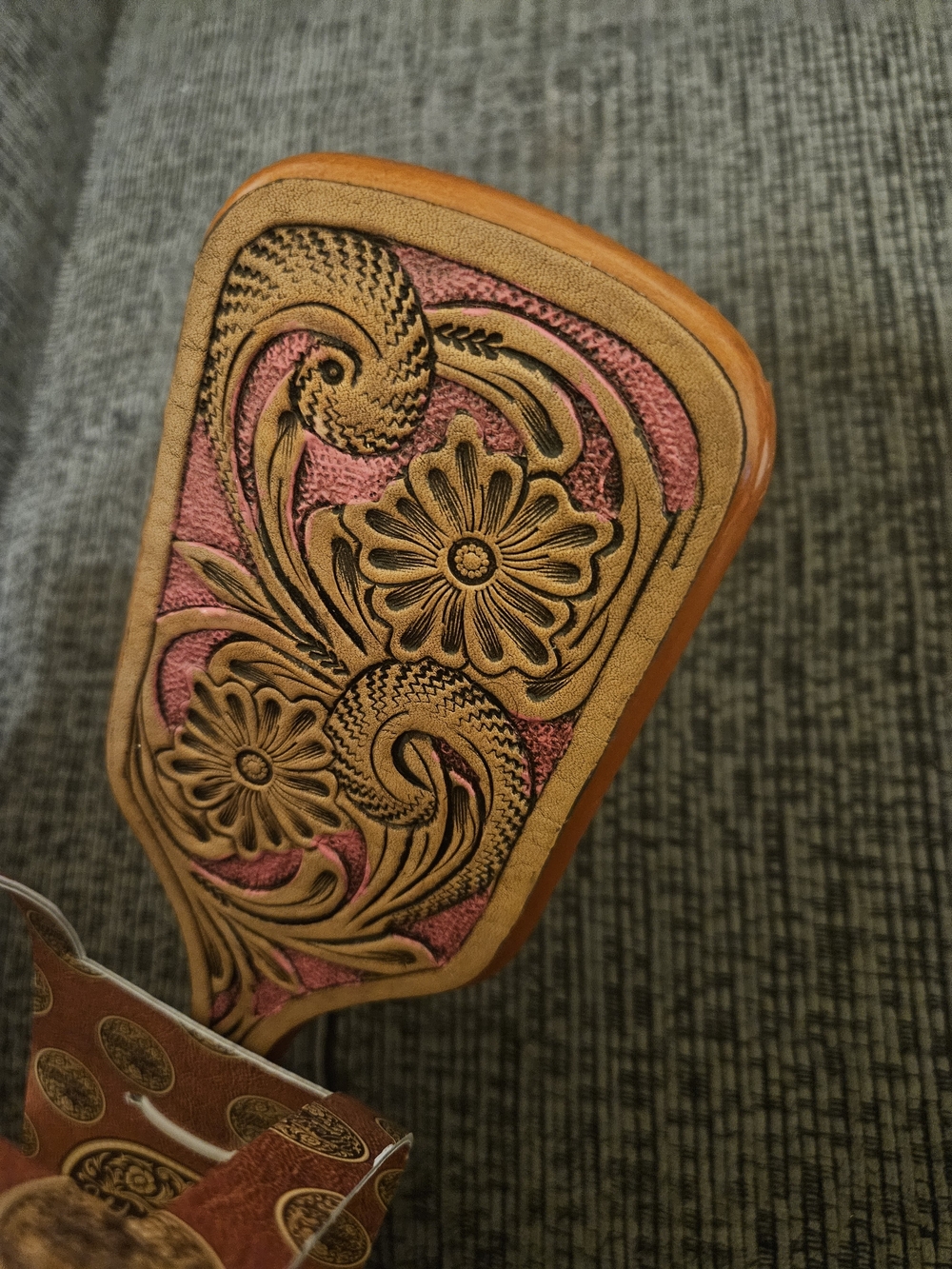 Wood-Tone Paddle Hair Brush with Black Bristles